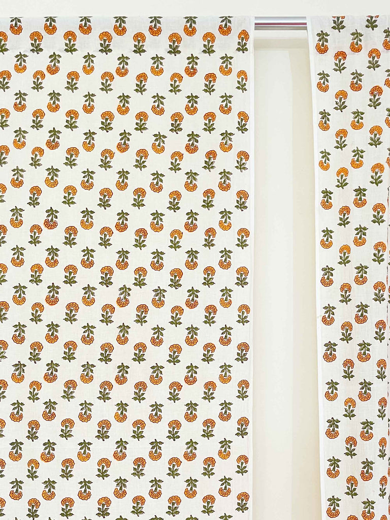 Indian cotton block print curtains 