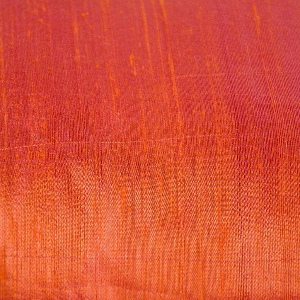Raw Silk Pillow Cover in Orange
