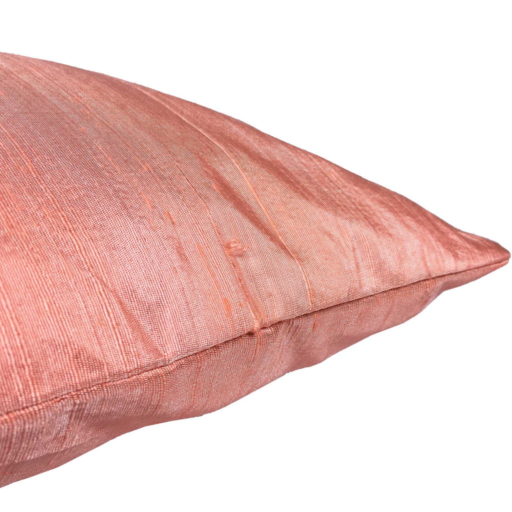 Zipper style silk cushion cover in Peach