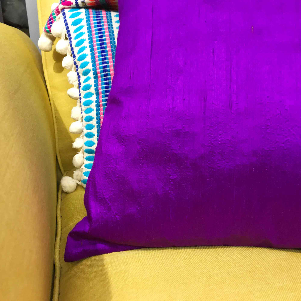 Purple Silk Cushion Cover Buy Online From India