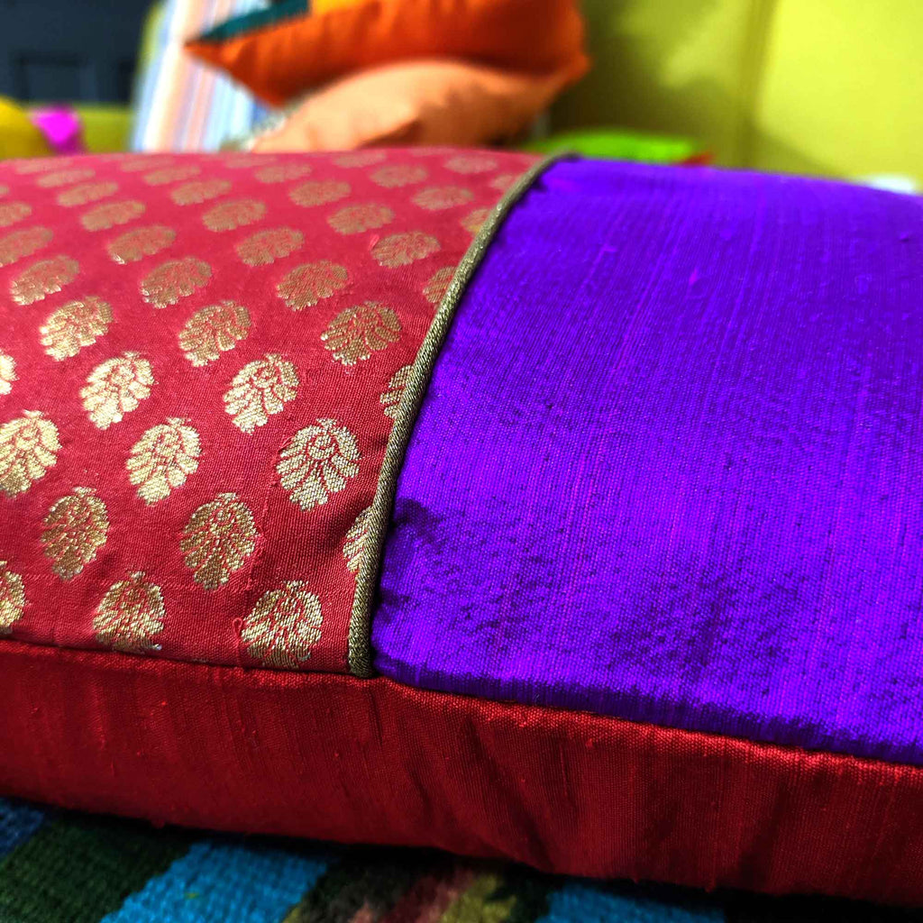 Handmade Banarasi Pure Silk Pillow Cover