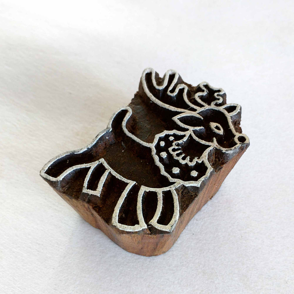 Reindeer Wooden Stamp for Printing