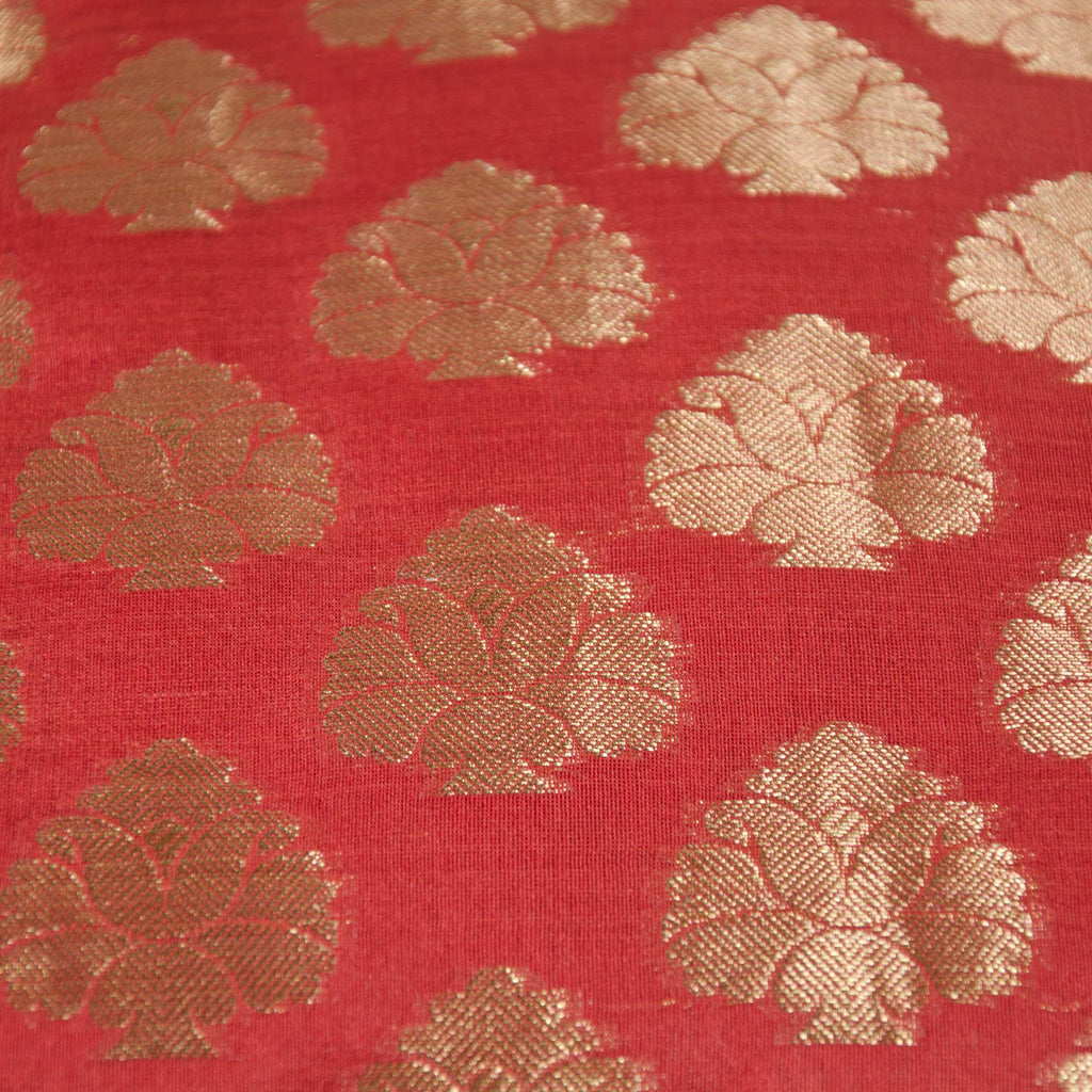 envelope style red and gold silk cushion cover 