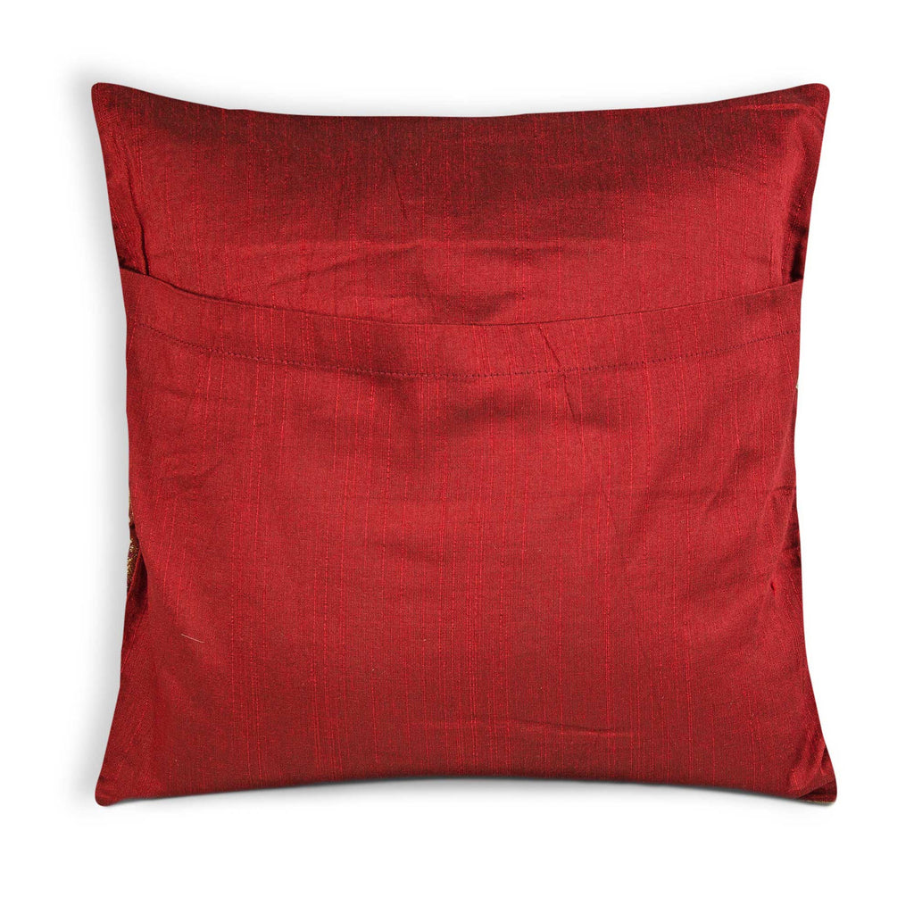 envelope style pillow cover in red and gold