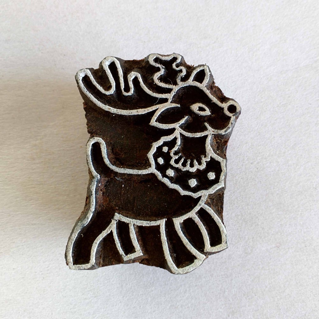 Reindeer Wooden Stamp for Printing