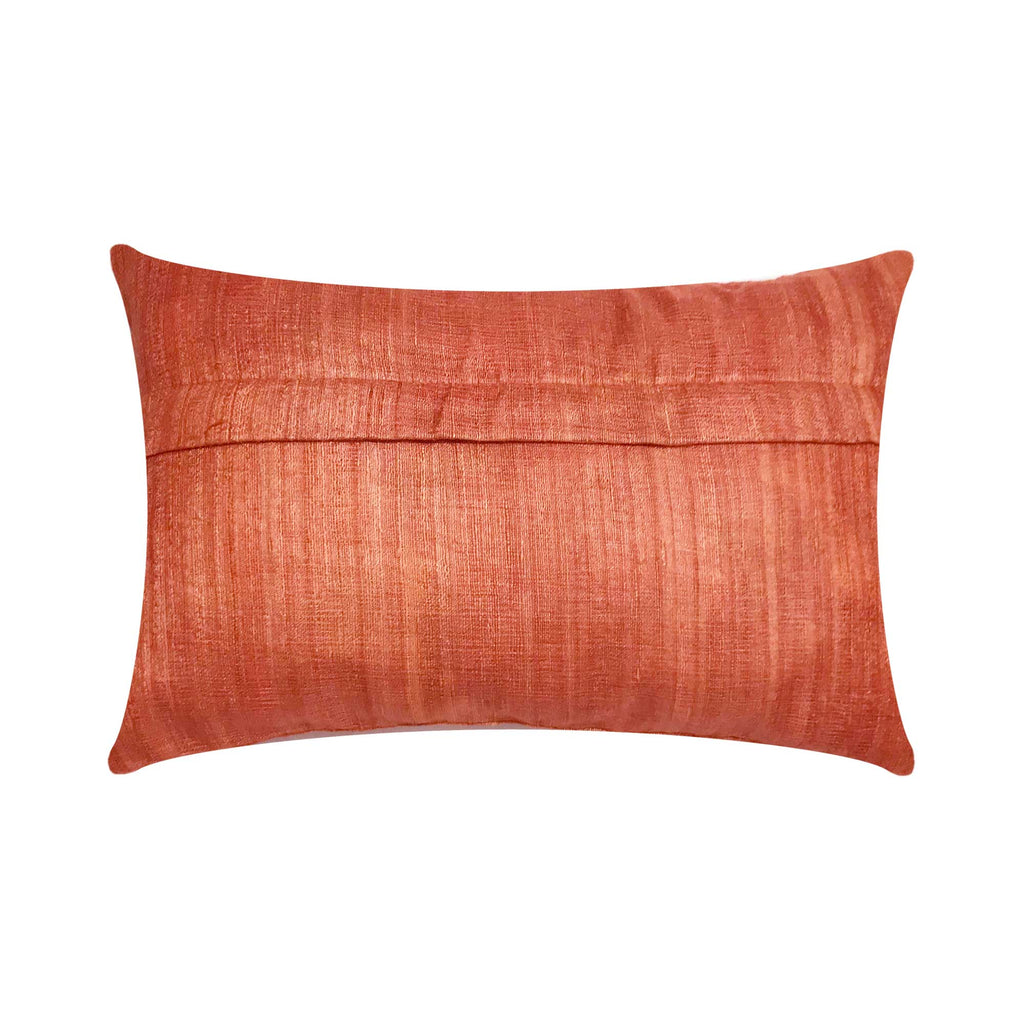 Salmon Pink Tussar Silk Cushion Cover By DesiCrafts
