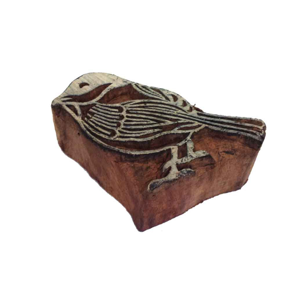 sparrow wooden block printing stamp buy online from India