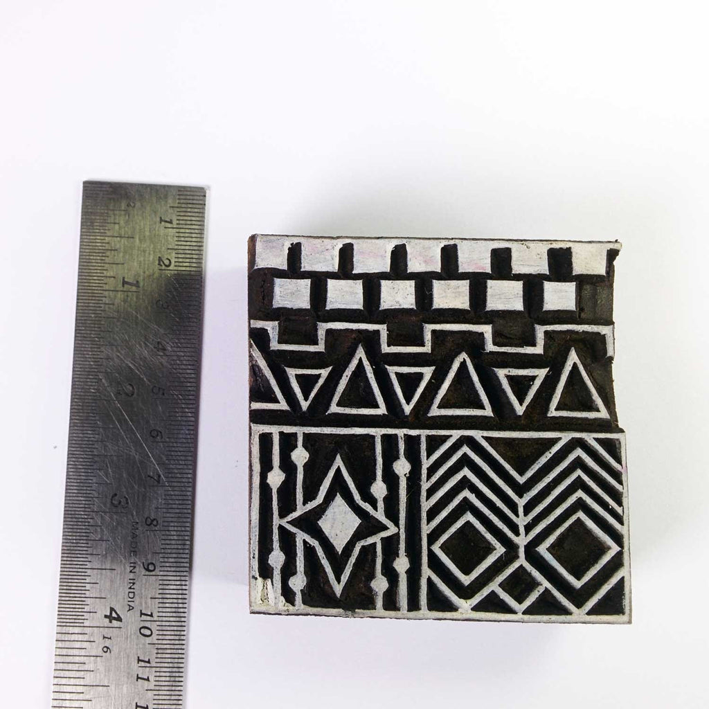 Tribal Pattern Square Wooden Stamp