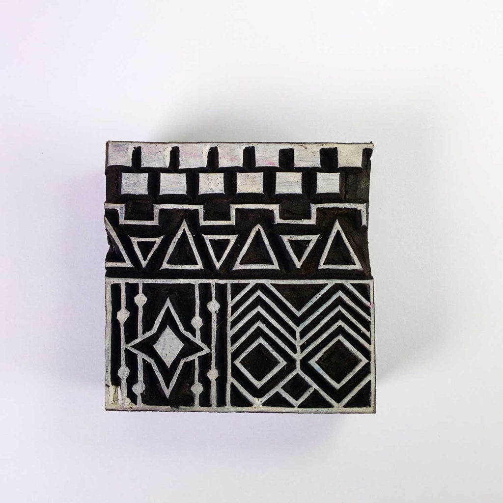 Tribal Pattern Square Wooden Stamp