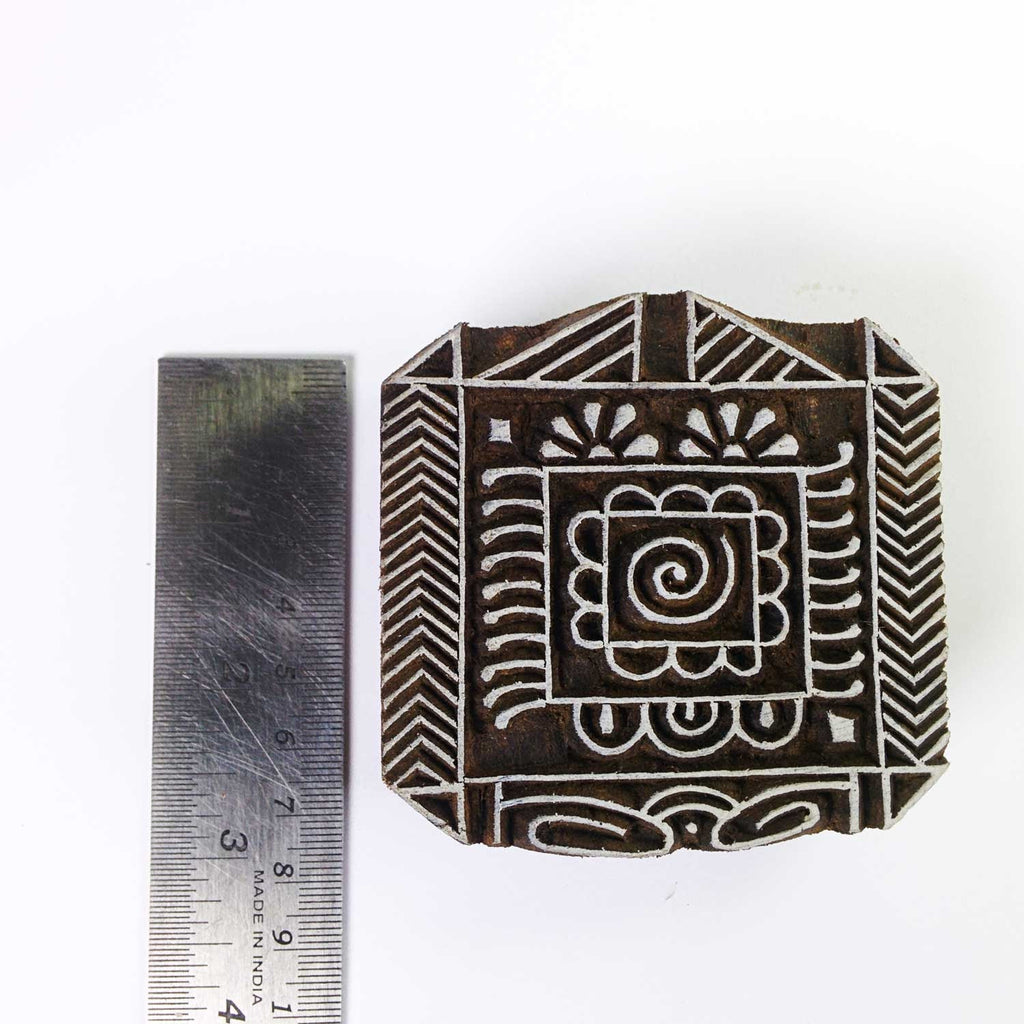 Square Tribal Pattern Wooden Stamp
