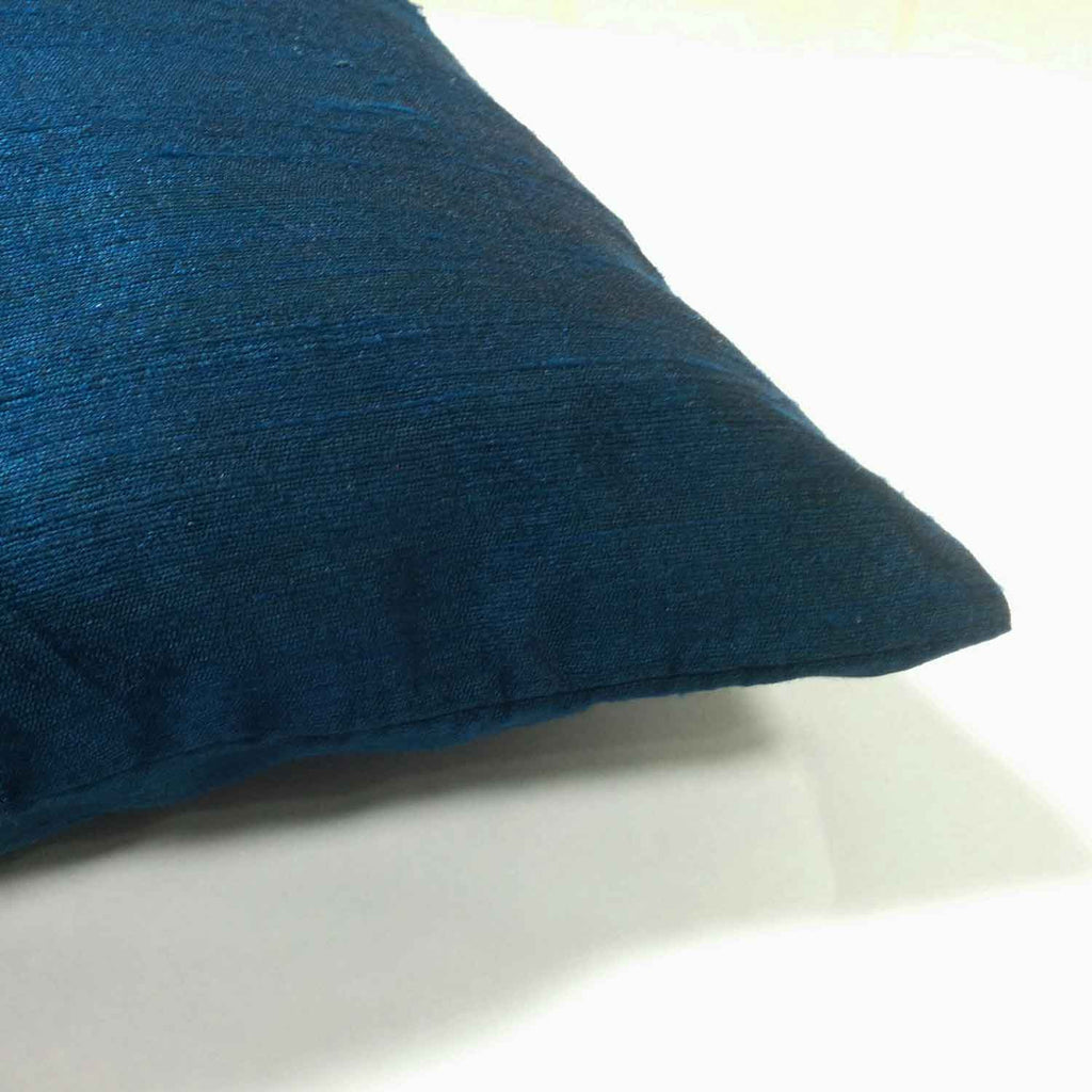Teal Raw Silk Cushion Cover