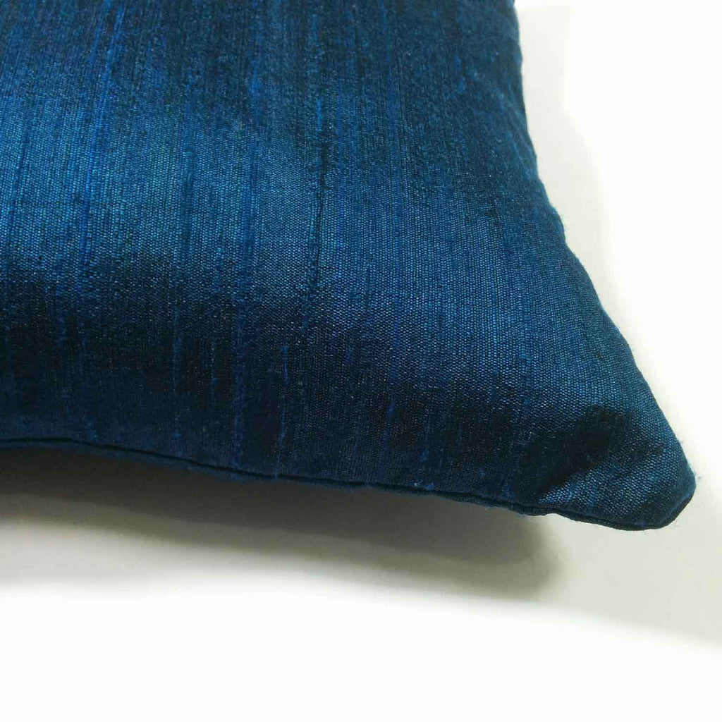 Teal Raw Silk Cushion Cover