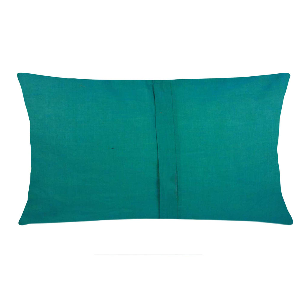 Teal and Gold Lumber Cotton Pillow Cover Buy Online From India