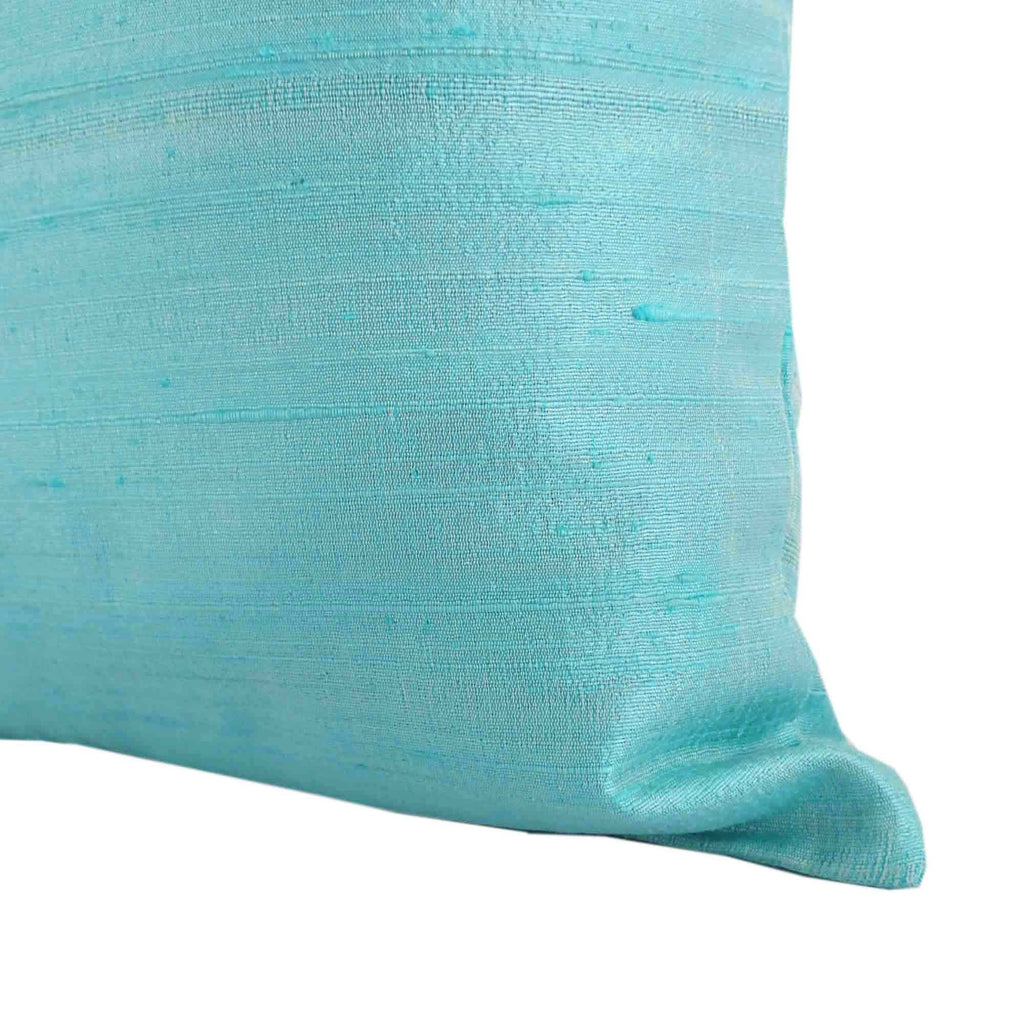 Raw Silk Pillow Cover in Cool Mint