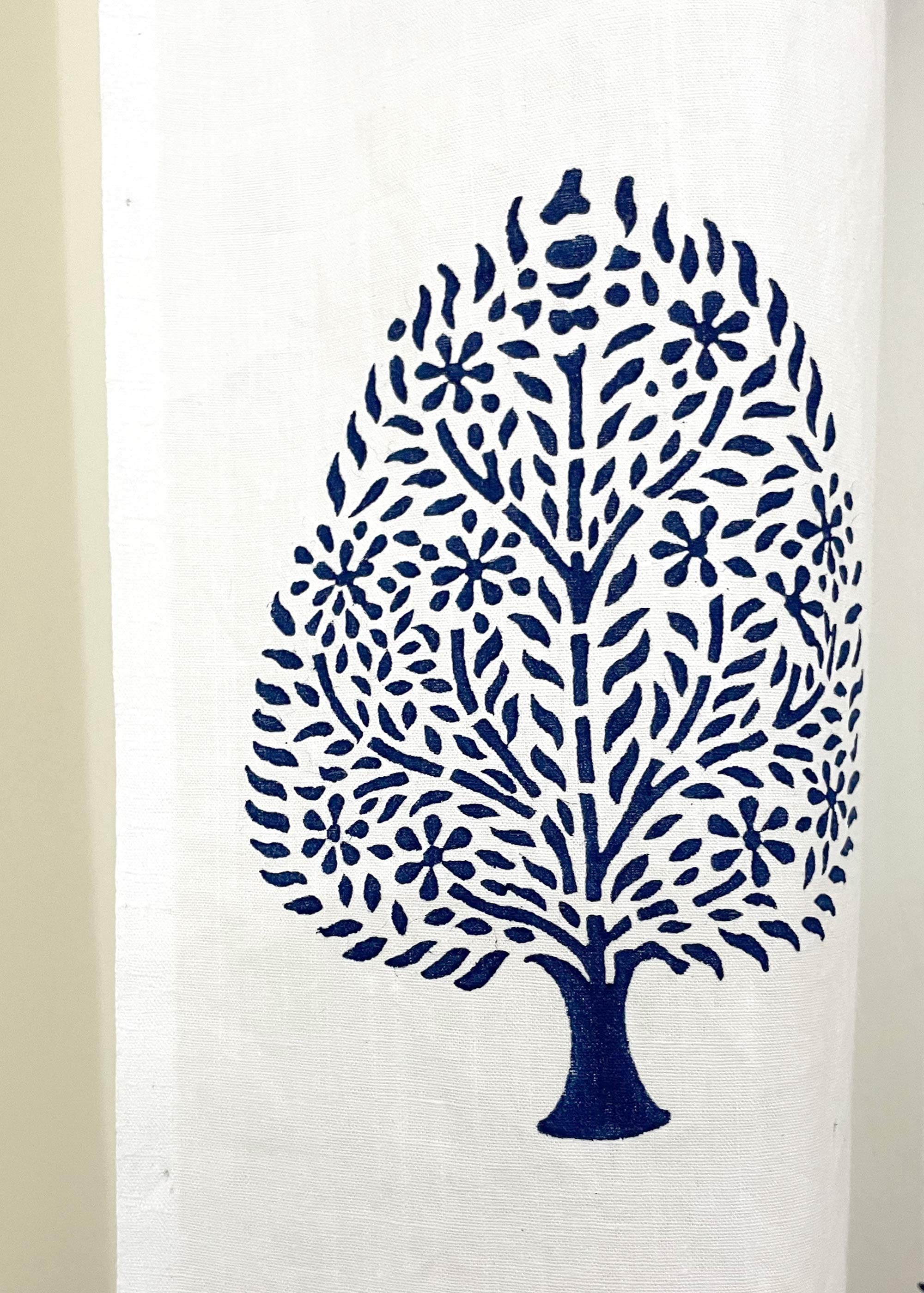 Tree Of Life Hand Block Printed Linen Fabric Buy Online from DesiCrafts