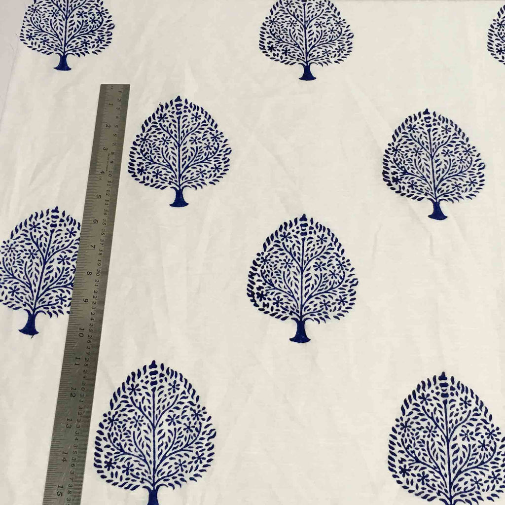 Indigo Print linen fabric buy online from DesiCrafts