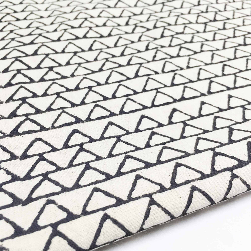 Thin Triangles Hand Block Printed Cotton Fabric