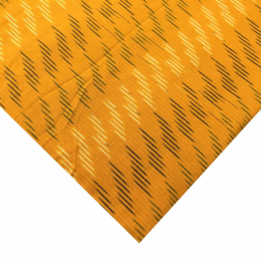 Turmeric Yellow Handloom Cotton Ikat Fabric