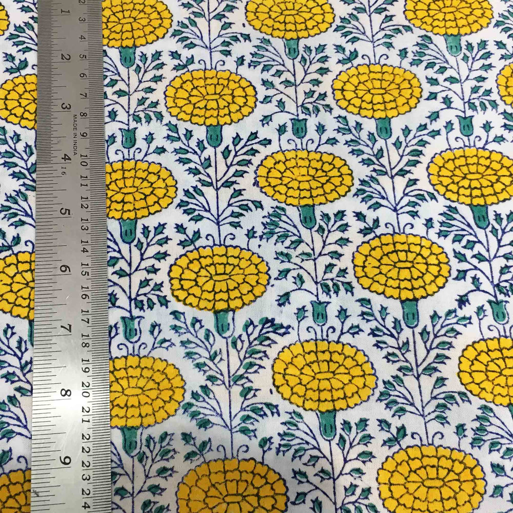 Marigold Print Cotton Fabric By DesiCrafts